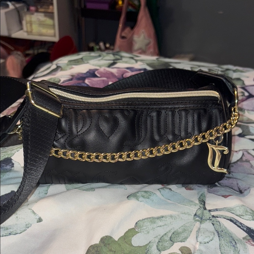 Juicy Couture Black Crossbody Bag with Gold Chain
